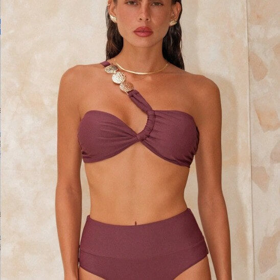 One-Shoulder Tie Bikini Swimsuit