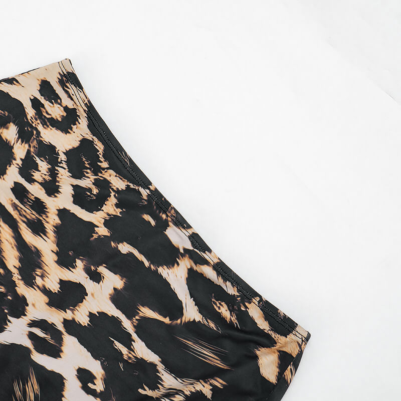 Leopard Print Halter Backless Co-ord Set