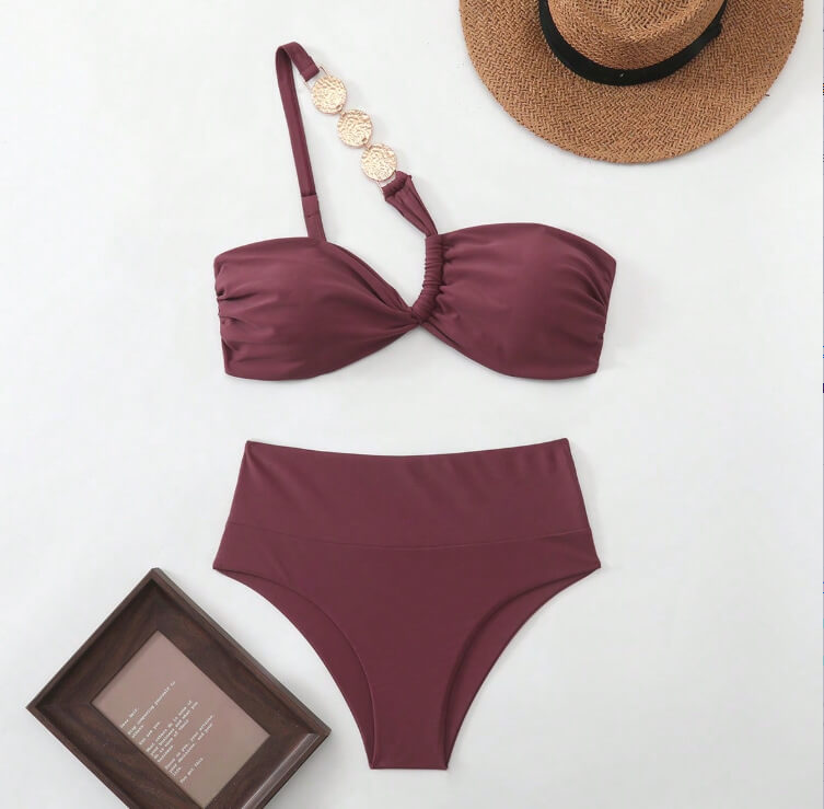 One-Shoulder Tie Bikini Swimsuit