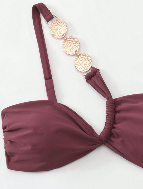 One-Shoulder Tie Bikini Swimsuit