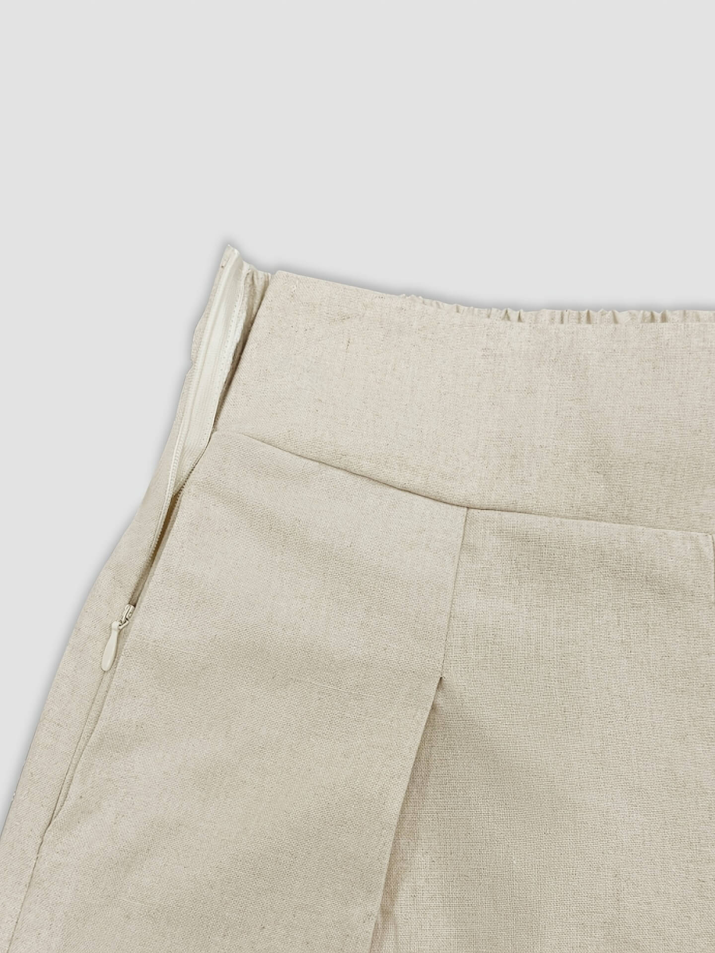 Cotton Stand-Collar Wide-Leg Trouser Set