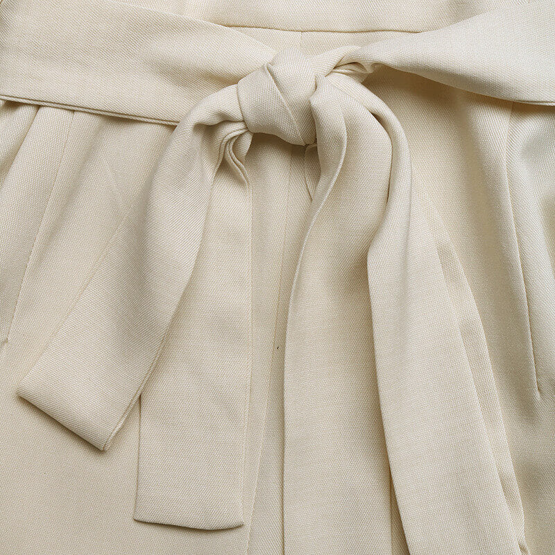 Beige One-Shoulder Ruffle Jumpsuit