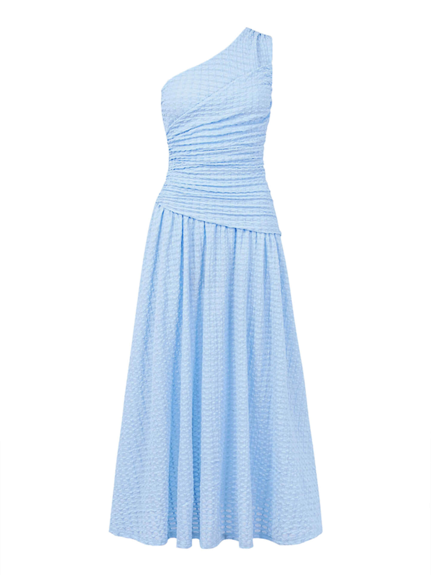One-Shoulder Ruched Maxi Dress