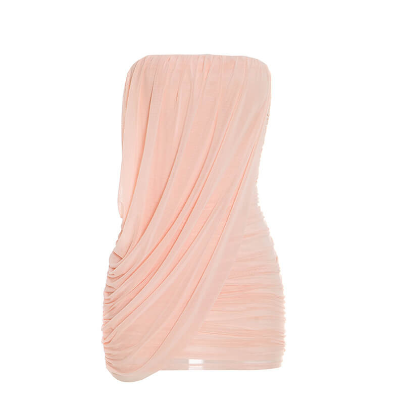 Strapless Ruched Mini Bodycon Dress