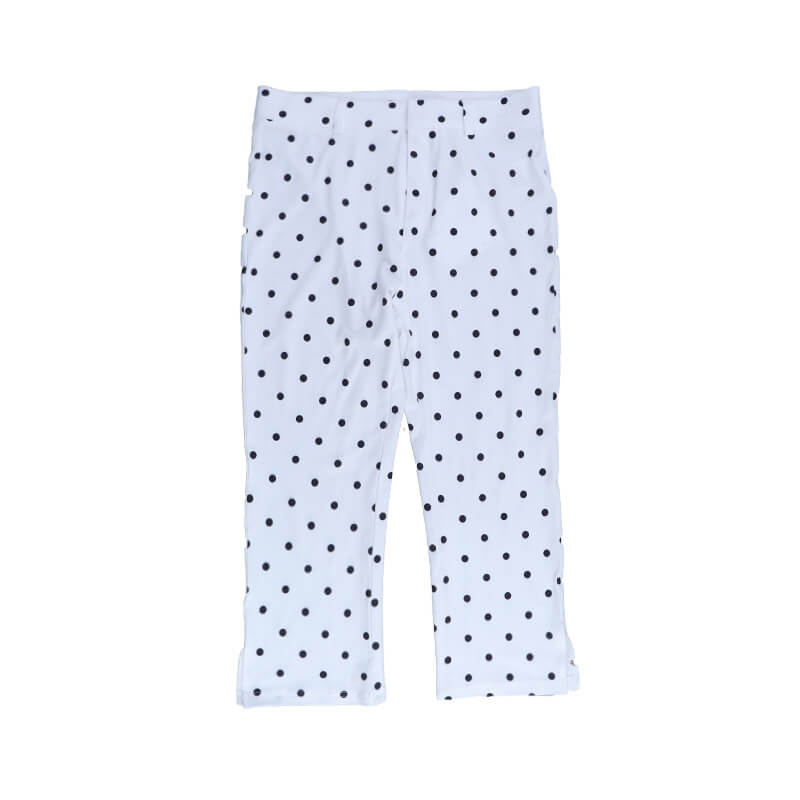 Polka Dot Split-Hem Cropped Trousers