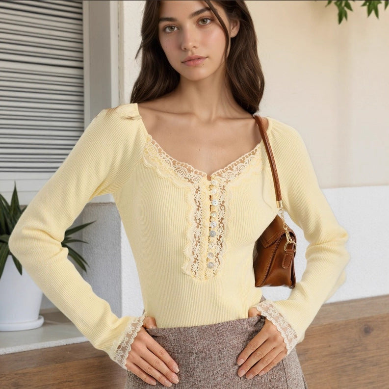 The Colette French Lace Collar Top