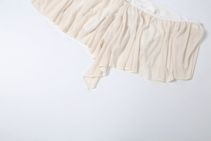 Chiffon Ruffle Blouse & Midi Skirt Set