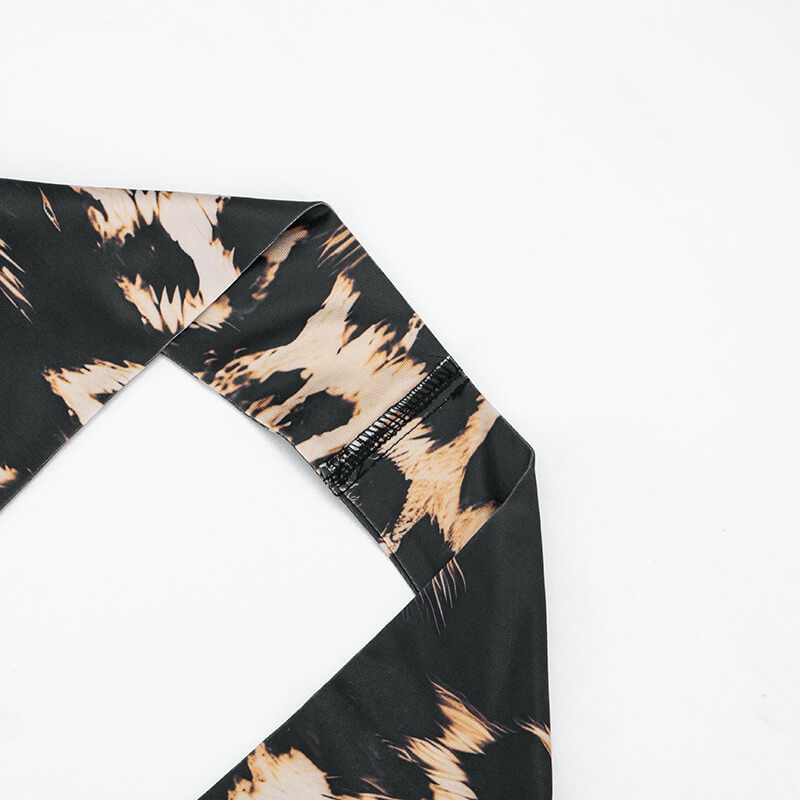 Leopard Print Halter Backless Co-ord Set