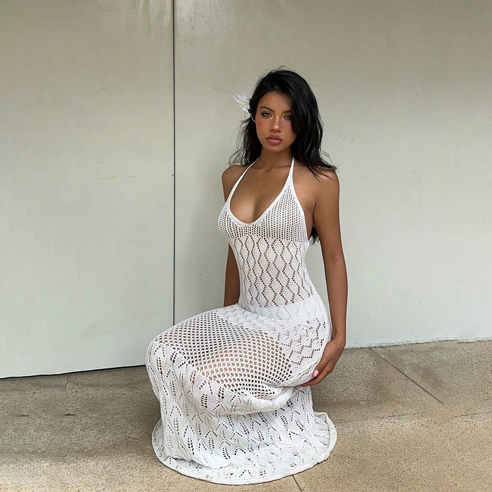 Cut-Out Tie Back Maxi Beach Cover-Up Dress