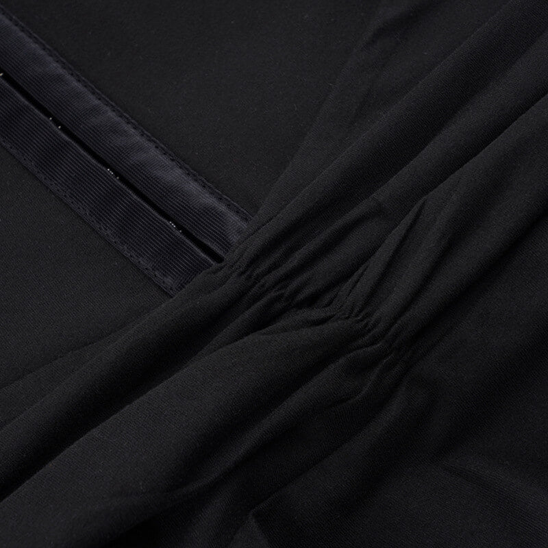 Black Sleeveless Pleated Tennis Dress