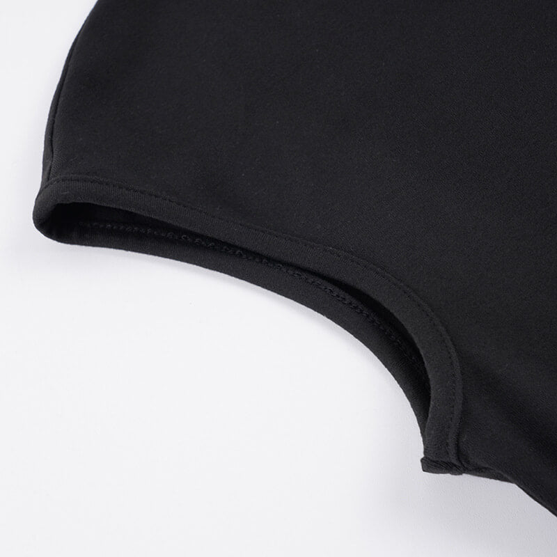 Black Sleeveless Pleated Tennis Dress