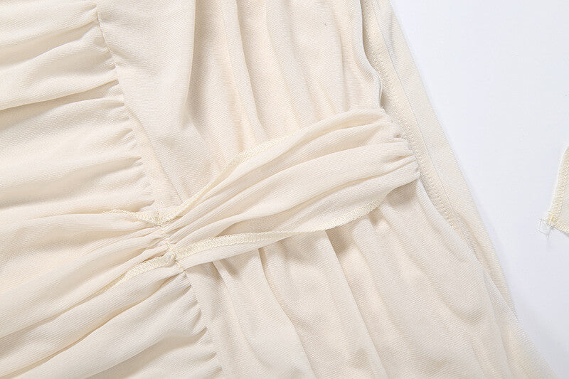 Chiffon Ruffle Blouse & Midi Skirt Set