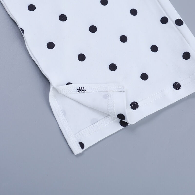 Polka Dot Split-Hem Cropped Trousers