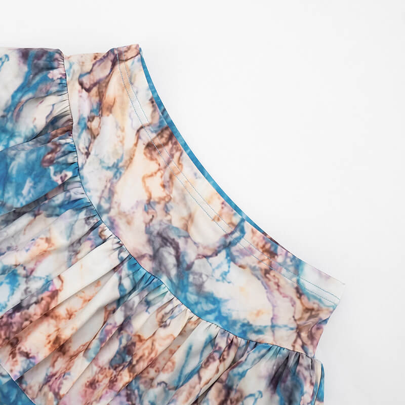 Bloom Print Halter Top & Ruffle Skirt Set