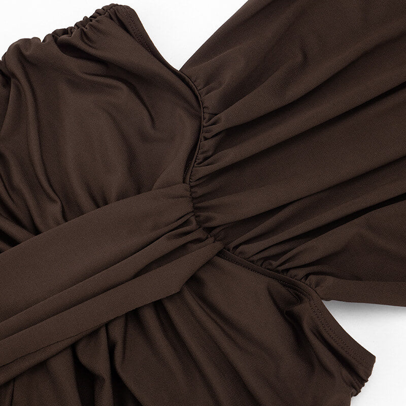 Stand Collar Backless Maxi Dress