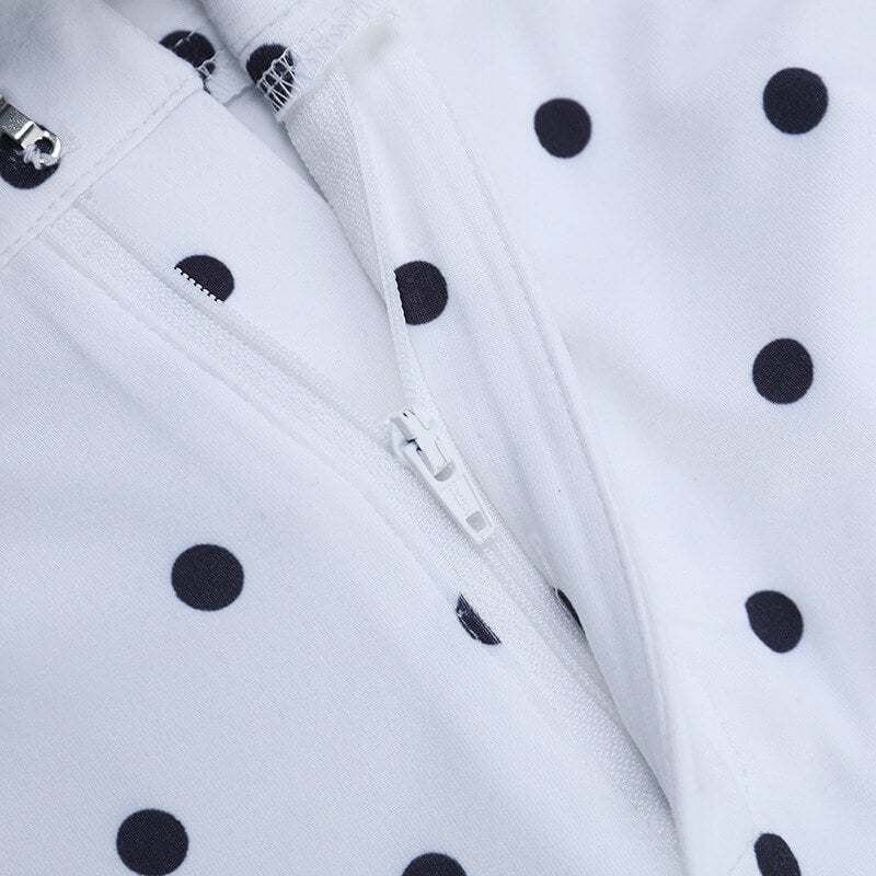 Polka Dot Split-Hem Cropped Trousers