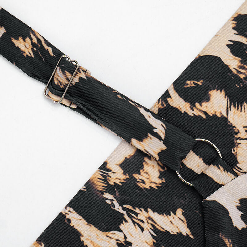 Leopard Print Halter Backless Co-ord Set