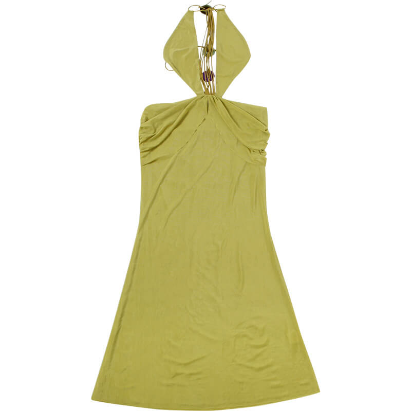Mesh Halter Cut-Out Maxi Dress