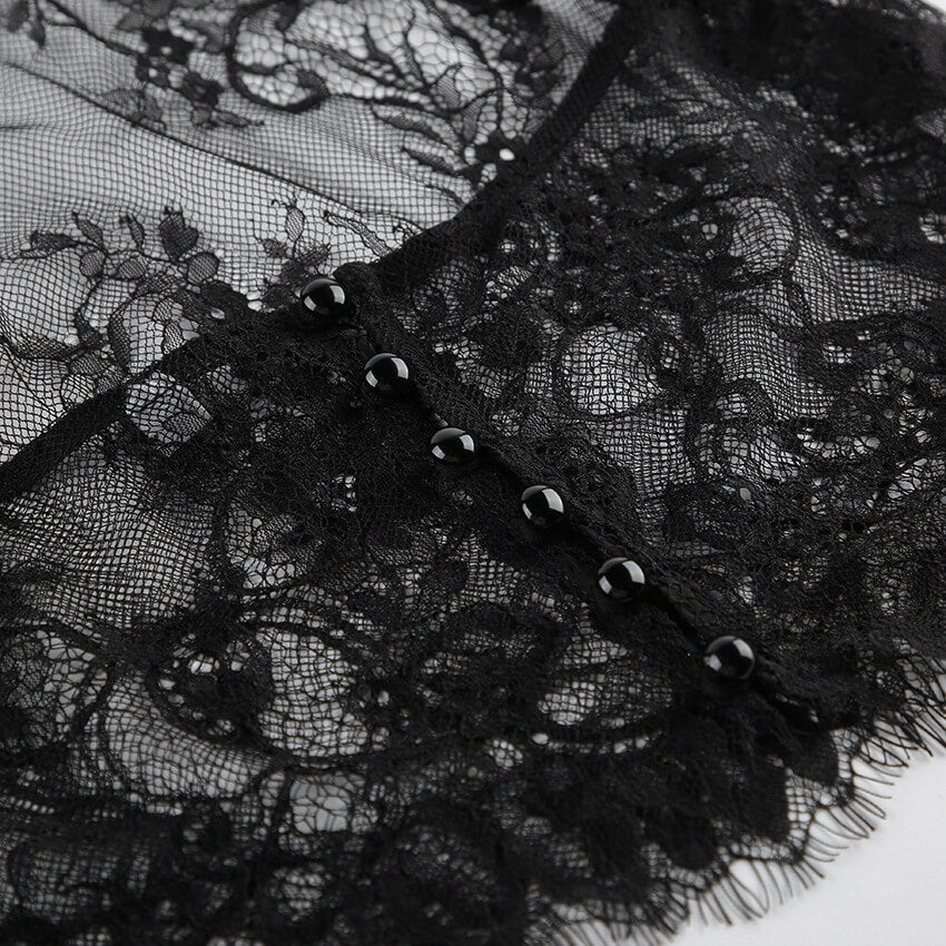 Black Lace Halter Satin Maxi Skirt Set