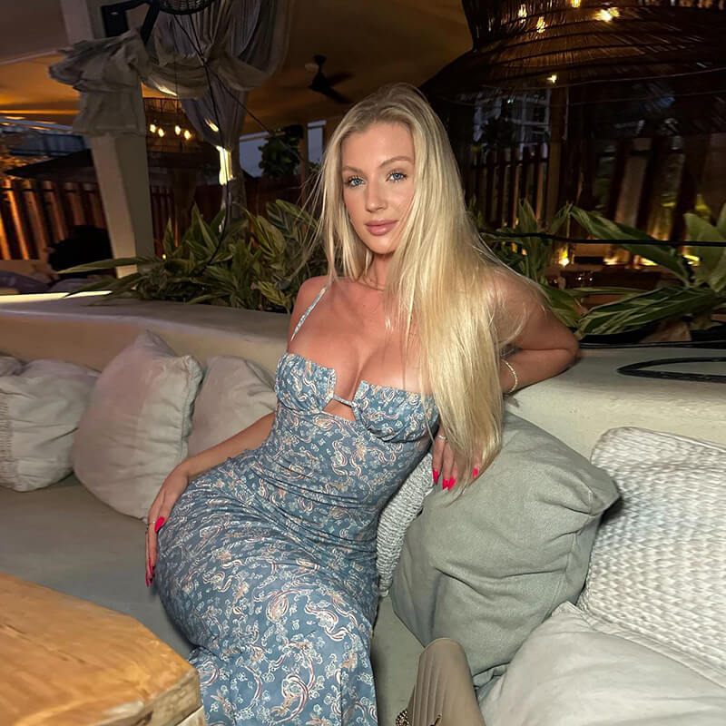 Printed Spaghetti-Strap Cut-Out Maxi Dress