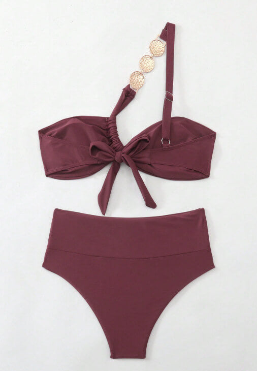 One-Shoulder Tie Bikini Swimsuit