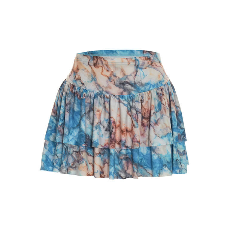 Bloom Print Halter Top & Ruffle Skirt Set