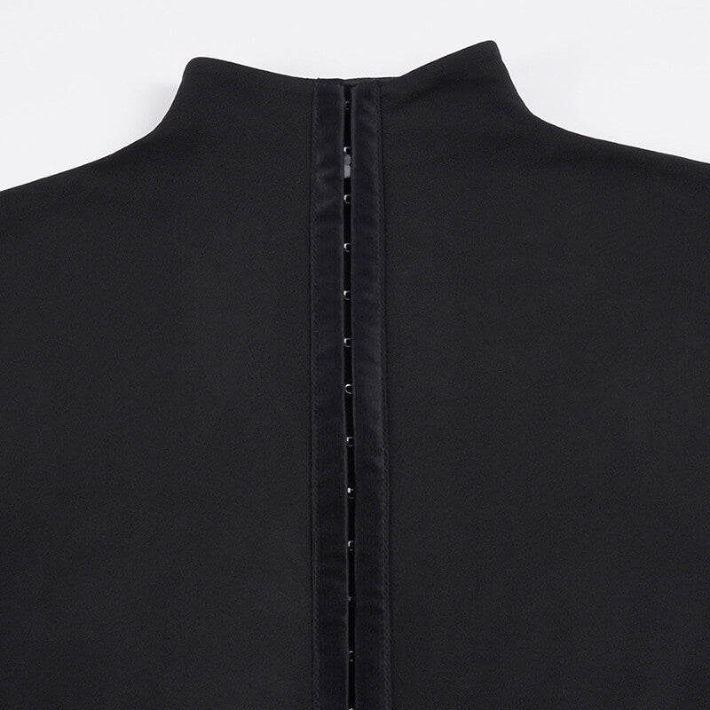 Black Sleeveless Pleated Tennis Dress