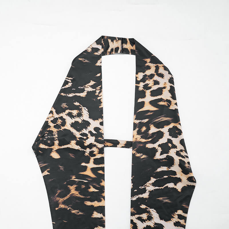 Leopard Print Halter Backless Co-ord Set